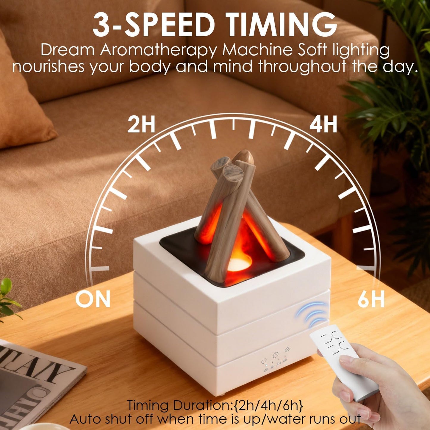 Aroma Diffuser with Realistic Flame
